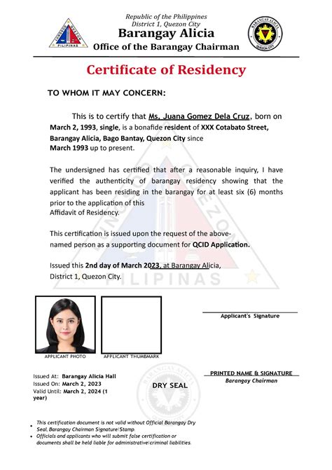 sample of barangay certificate of residency|Barangay Clearance vs Barangay Certificate: What’s the Difference.